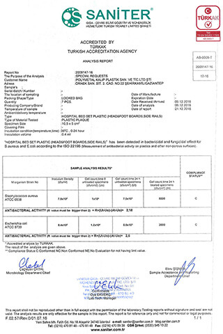 Antibacterial Accredite Certificate